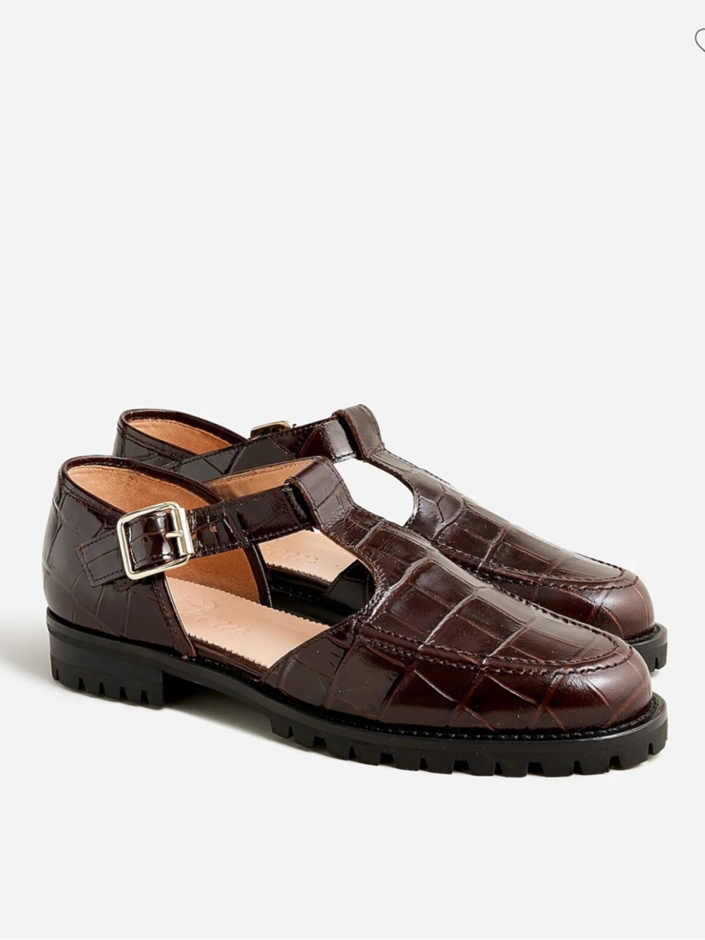 J. Crew Winona cutout loafers in Italian croc-embossed size 6